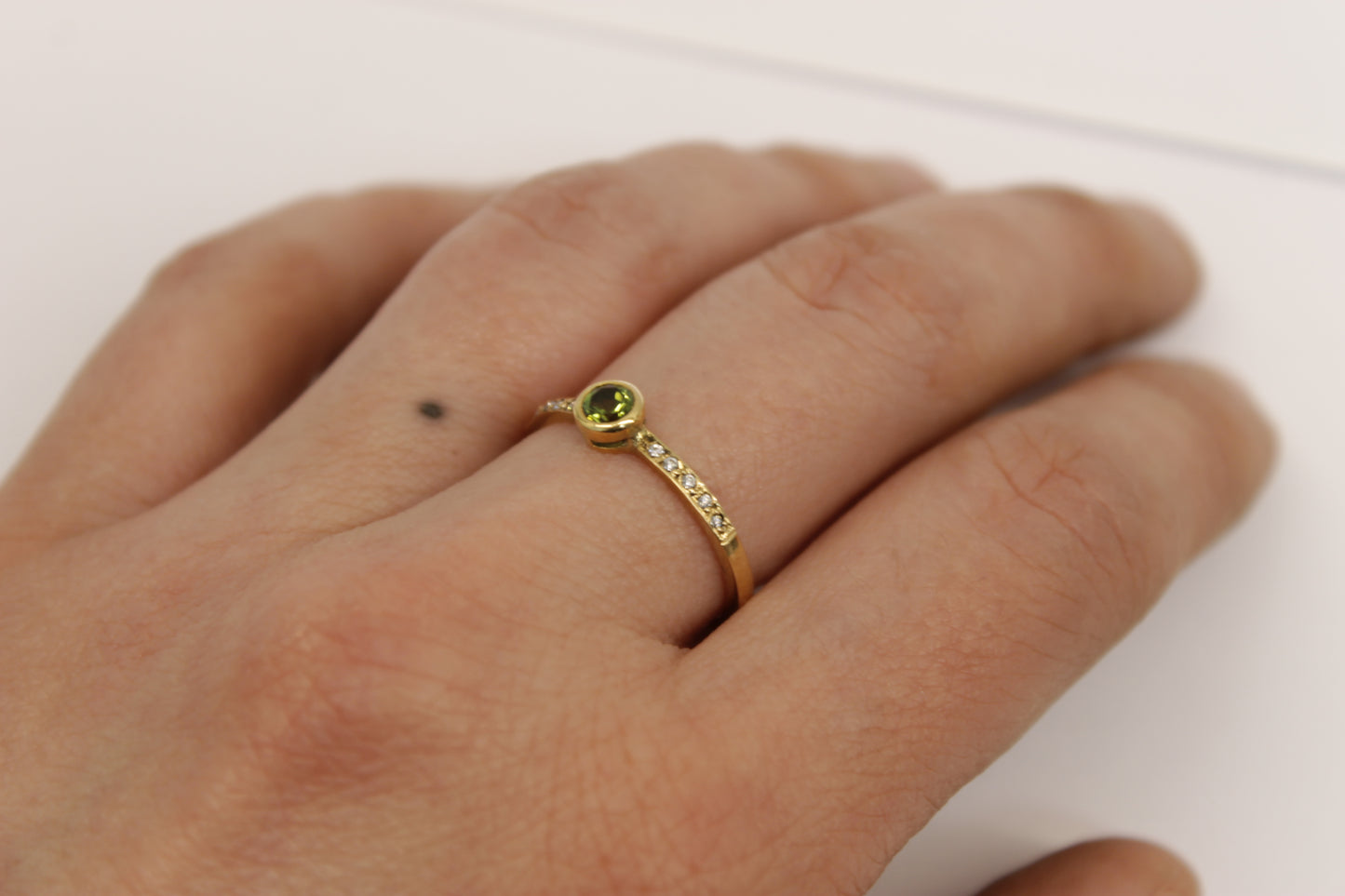 Anillo turmalina verde