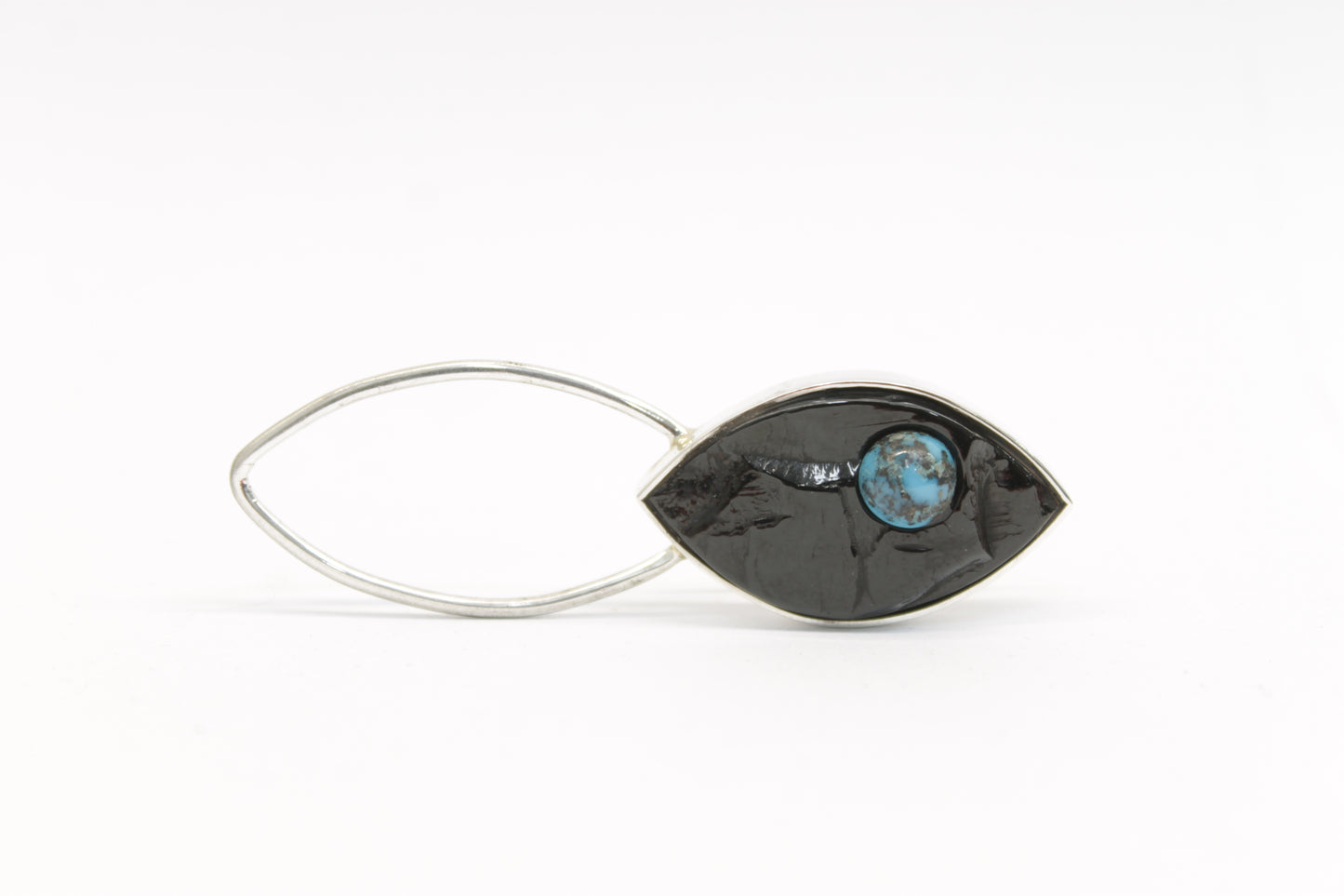 Broche azabache con turquesa