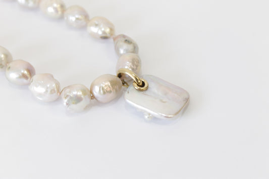 Collar perlas y oro