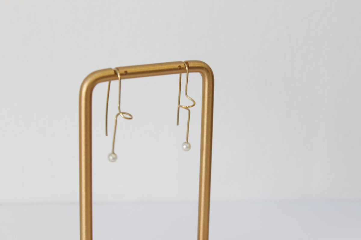 Pendientes hilo oro y perla